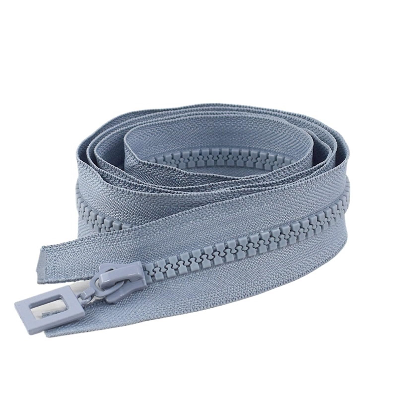 8 Gauge Resin Open End Zipper Single Double Slider Multicolor 60-120cm(Silvergrey,DOUBLESLIDER-120CM-COLOR 01)
