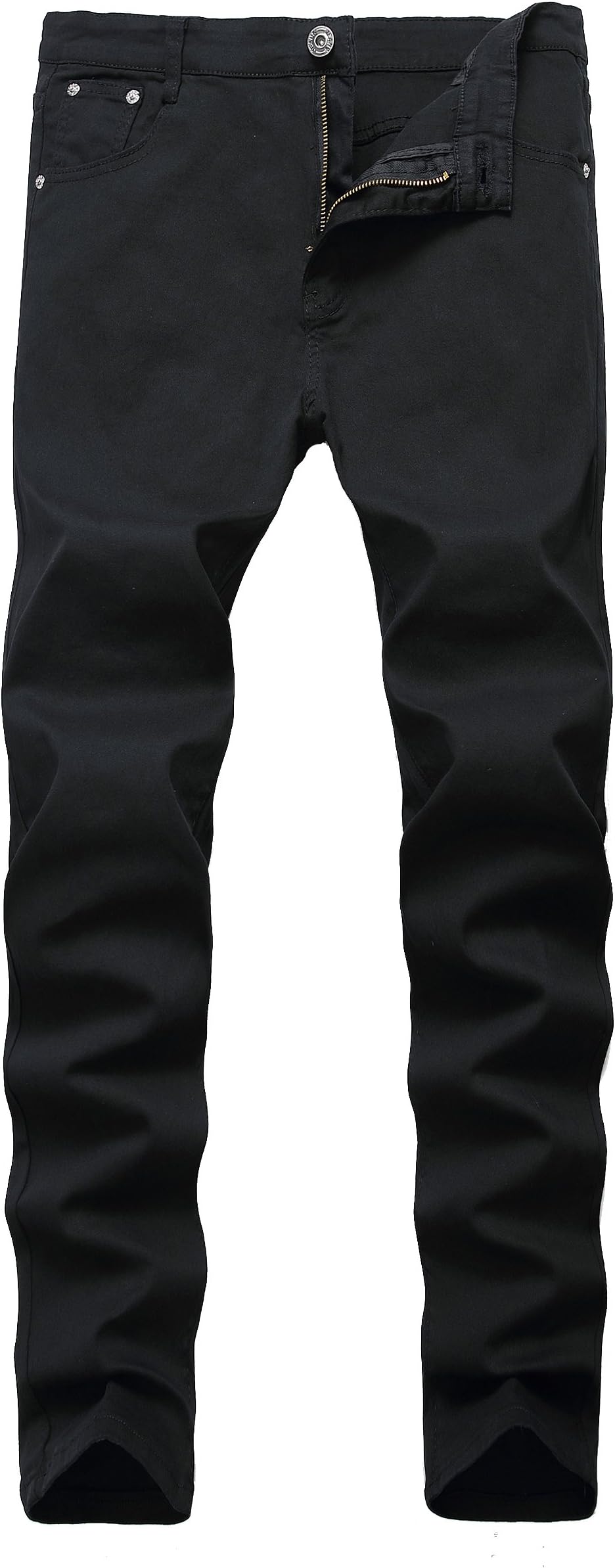 Qazel VorrlonMen's Blue Skinny Jeans Stretch Washed Slim Fit Pencil Pants