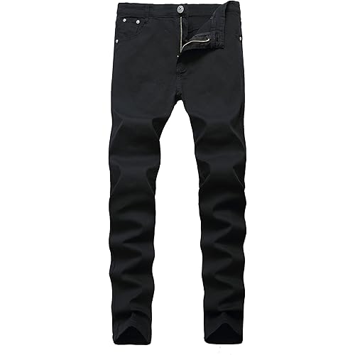 Qazel Vorrlon Men's Blue Skinny Jeans Stretch Washed Slim Fit Pencil Pants