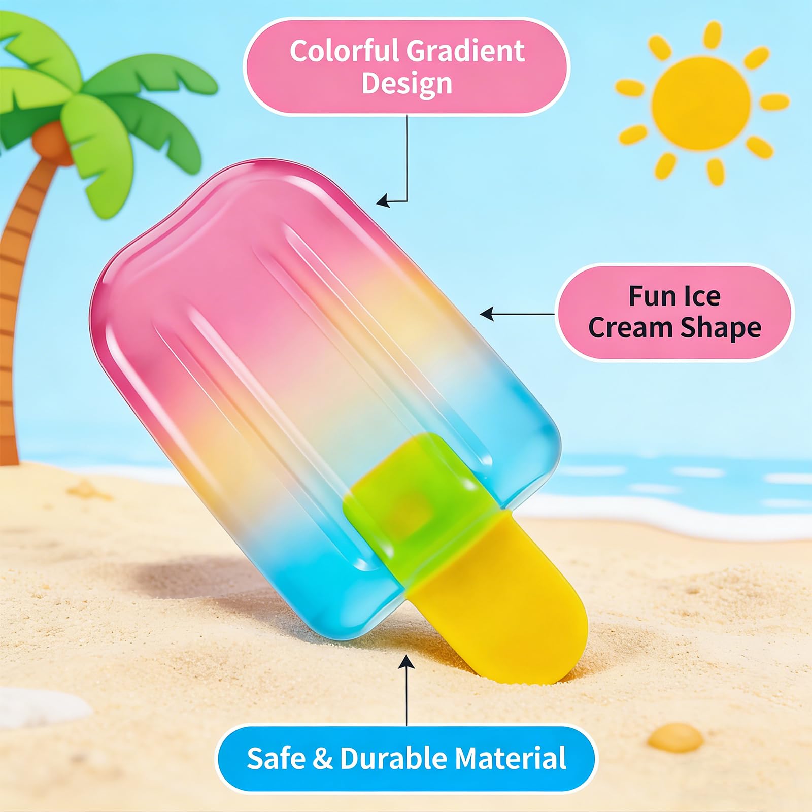 Ice Cream Squeeze Squishy,Summer Party Favors for Kids Adults,Soft Sensory Fidget Toy for Stress & Anxiety Relief,Birthday Gift & Classroom Rewards — view 4