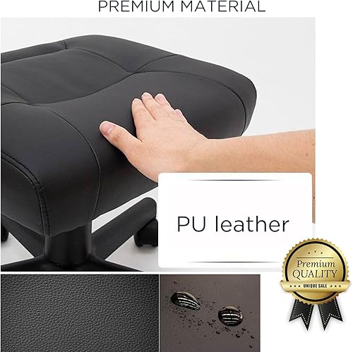 Miniatura 6 de Reposapiés ajustable con ruedas giratorias de 360, reposapiés ergonómico debajo del escritorio para uso doméstico u oficina (negro)