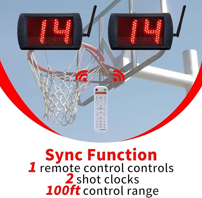 Reloj de tiro LED de 5 pulgadas para baloncesto, temporizador portátil con control remoto miniatura 2