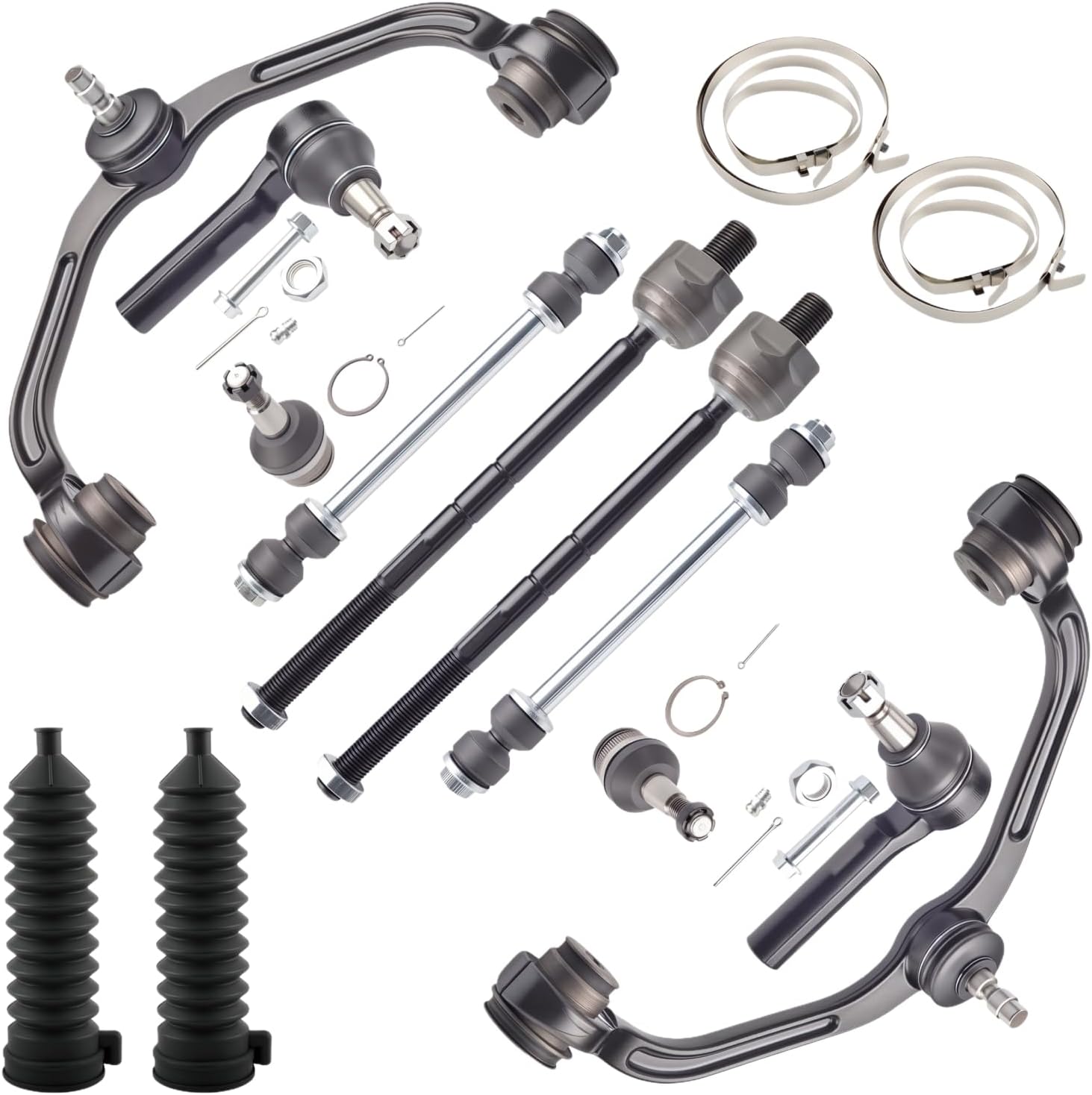 Front Upper Control Arm w/Ball Joint Fit for Ford Ranger 1998-2011, Mazda B2300 2001-2009, B2500 1998-2001, B3000 1998-2007, B4000 1998-2003 - 12 PCS Suspension Kit K80052 K80054