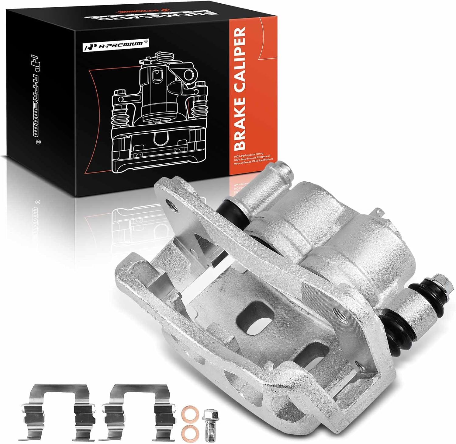A-Premium Disc Brake Caliper Assembly with Bracket Compatible with Select Subaru Models - Legacy 1991 1992 1993 1994 1995 1996 - Front Right Passenger Side