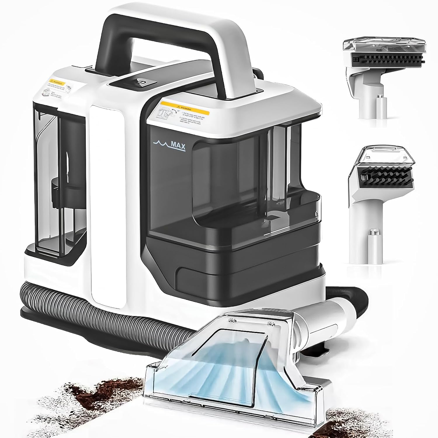 Mini Portable Carpet Cleaner Machine with Dual Size Brushhead Multi-Purpose and Upholstery Cleaner Handheld Deep Carpet Cleaning Machine