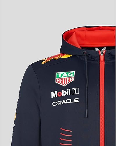 Miniatura 3 de Red Bull Racing F1 Team 2023 - Sudadera con capucha y cremallera completa para hombre, Noche estrellada