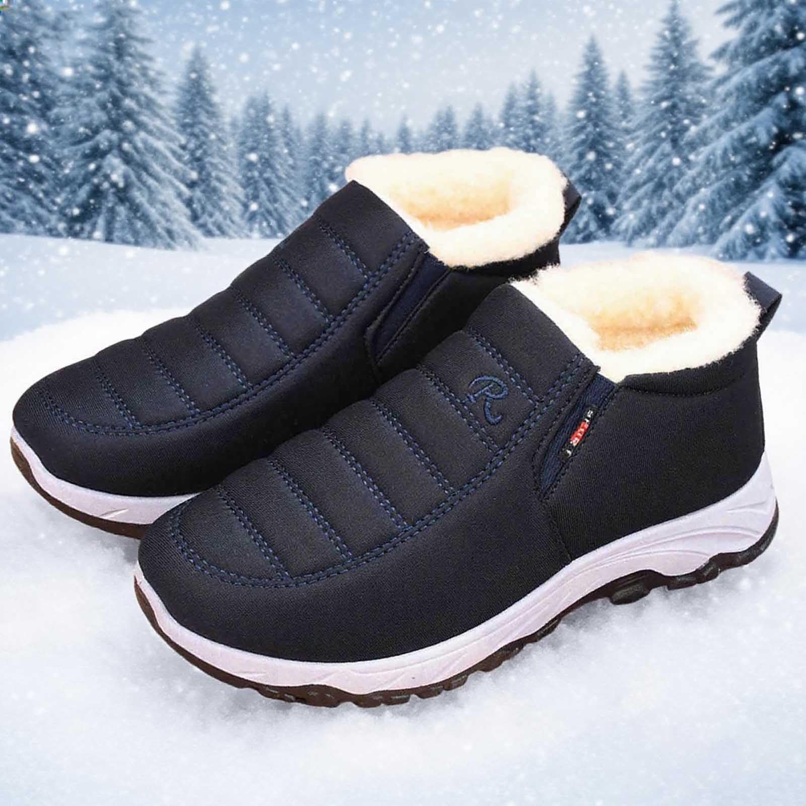 Zapatillas de invierno con forro térmico, suela suave, cómodas, cálidas, informales, para caminar