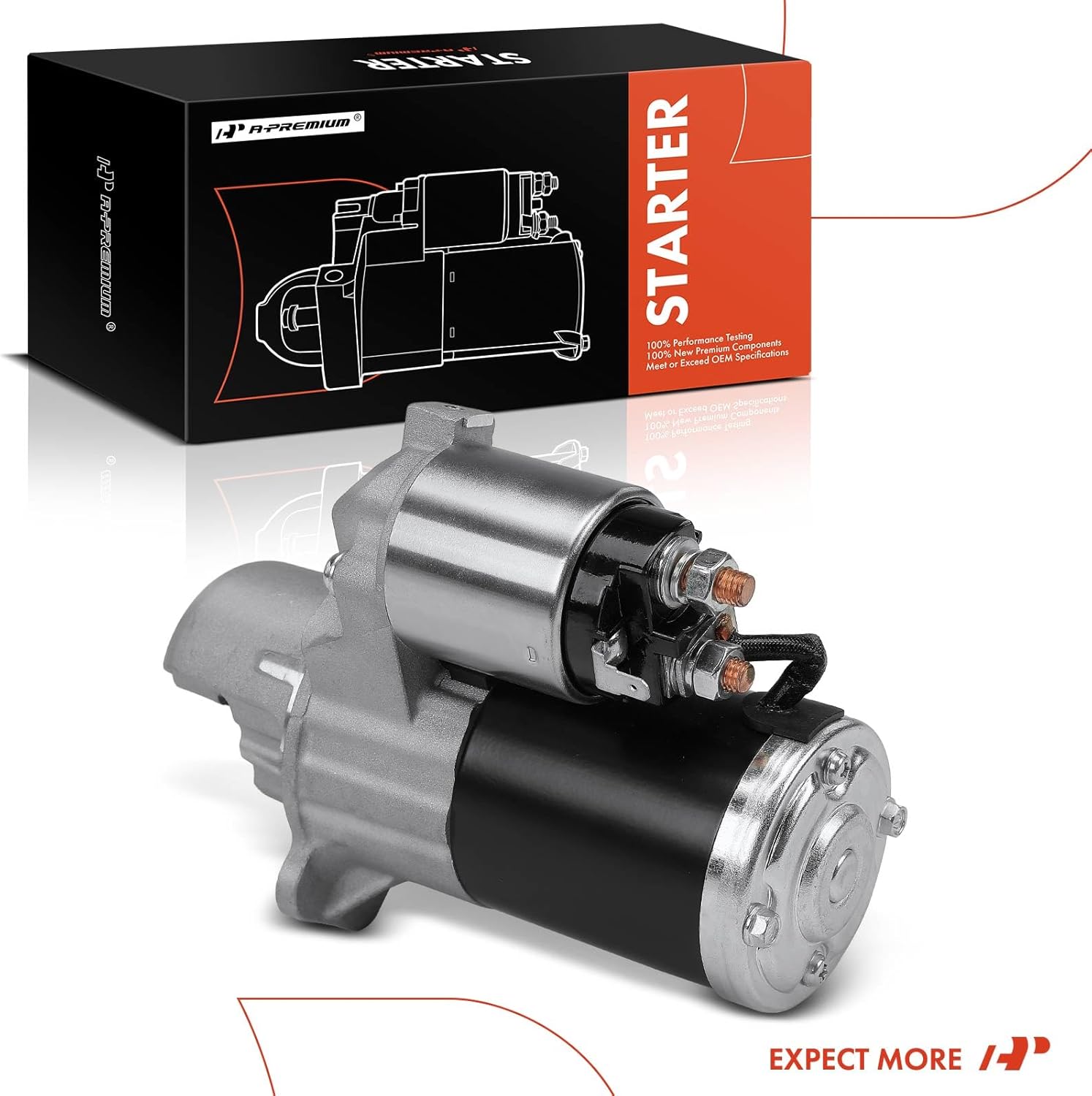 A-Premium Starter Motor Compatible with Suzuki Grand Vitara 2009-2010 V6 3.2L, 12V 1.4KW 12-Teeth Clockwise