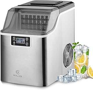 Kilig S01 Countertop Ice Cube Maker Machine | Auto Self-Cleaning Square Ice | 20kg-24H | 24Pcs Ice Cubes in 15 Mins | Ice ...