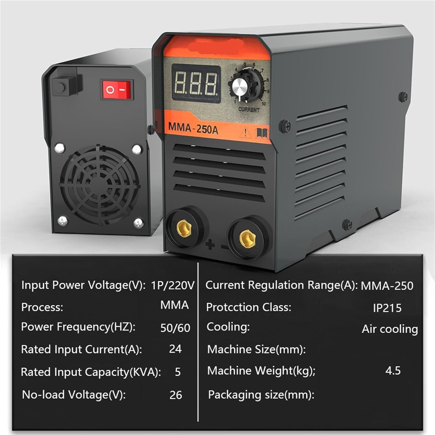 Portable Inverter Welder, Portable 220V Hand-held Mini Electric Welding Machine For Small Spot, MMA-250