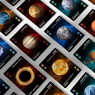 Cosmos playing cards: Space-Themed for Astronomy Enthusiasts with Galaxy Planets - Black Hole, Sun, Mars, Moon... (Standard Edition)