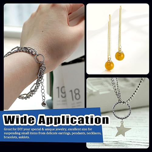 Miniatura 7 de Glarks Juego de 1000 anillos torcidos de 0.315 in, 0.394 in, 0.472 in, 0.591 in y 0.709 in, 4 colores abiertos, anillos de salto abiertos para