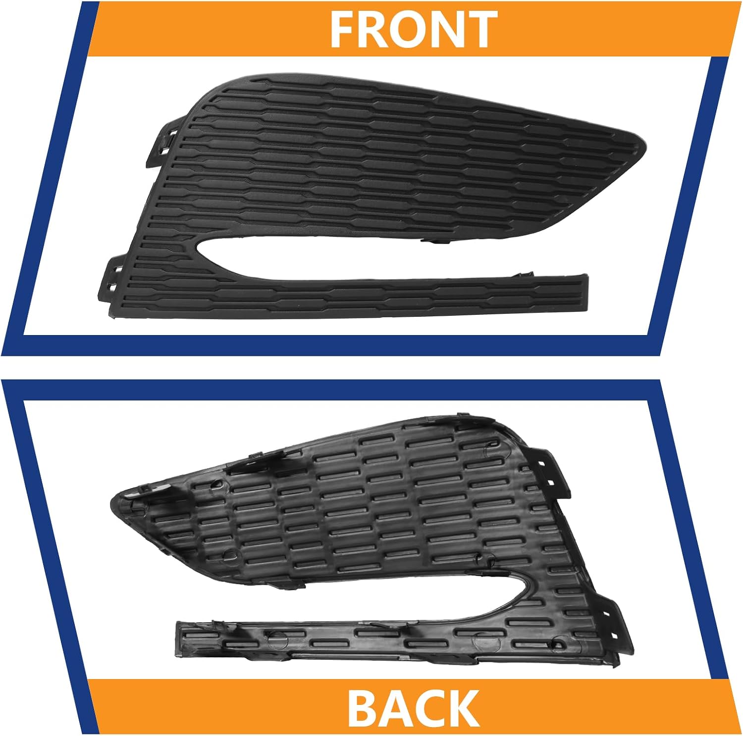 BXZ Front Bumper Insert Fog Light Lamp Cover Pair For 2016 2017 2018 Chevrolet Cruze
