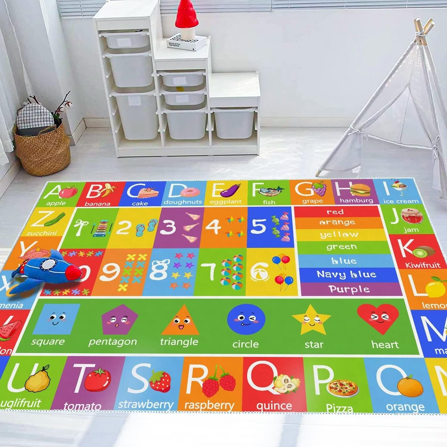 ABC Kids Alphabet Food Game Rug Alphabet Number Shape