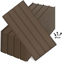 20PCS Metal Roofing Panels, Corrugated Galvanized Roof Panels, Waterproof Metal Siding Panels with 120 Pcs Steel Screws for Pergola, Gazebo, Shed, Garages, Stables and Mobile Homes -Brown