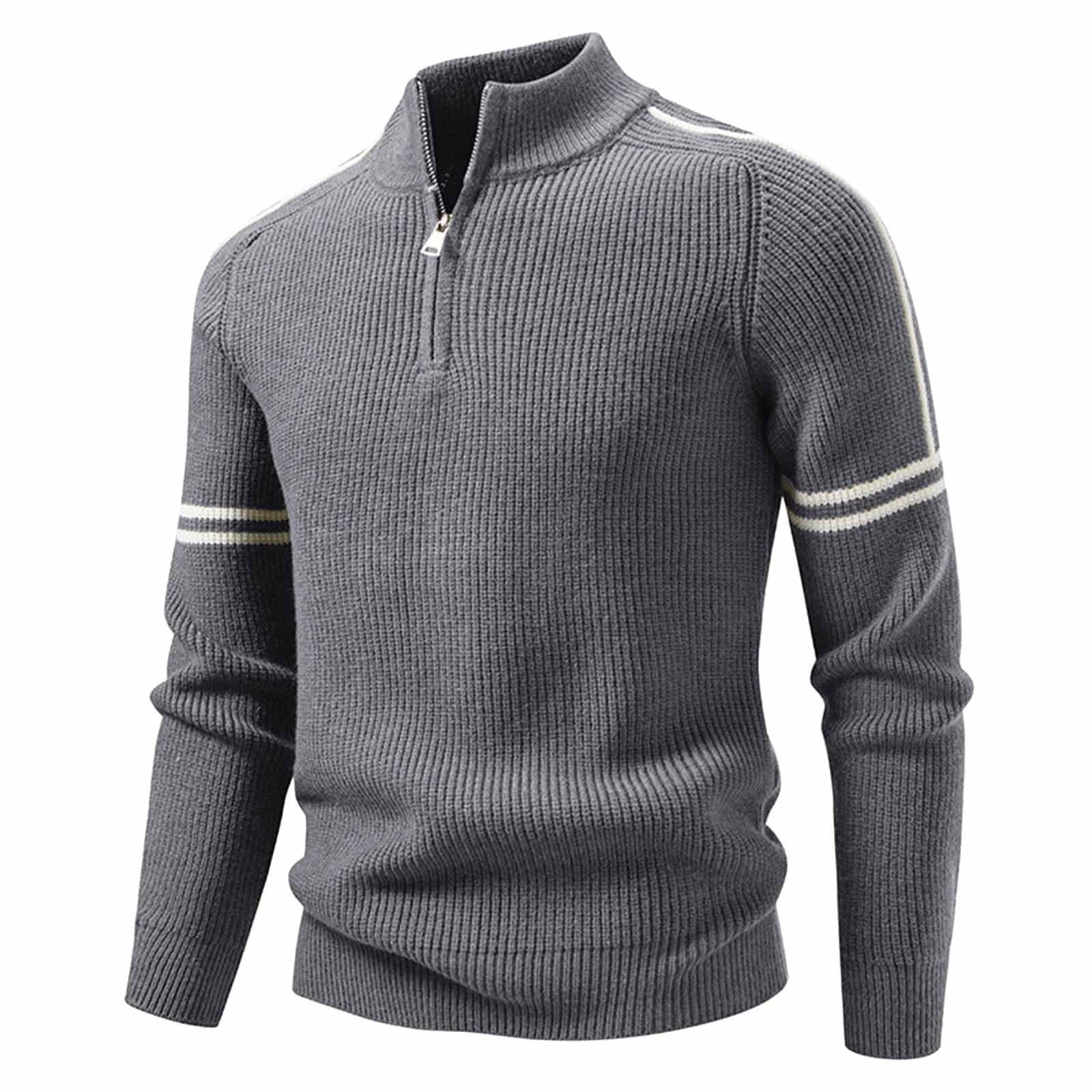 Generisch Suéter con cremallera, abrigo, cuello medio, jersey de punto, manga larga, cálido, suave, cómodo, invierno/otoño, ropa de abrigo de moda