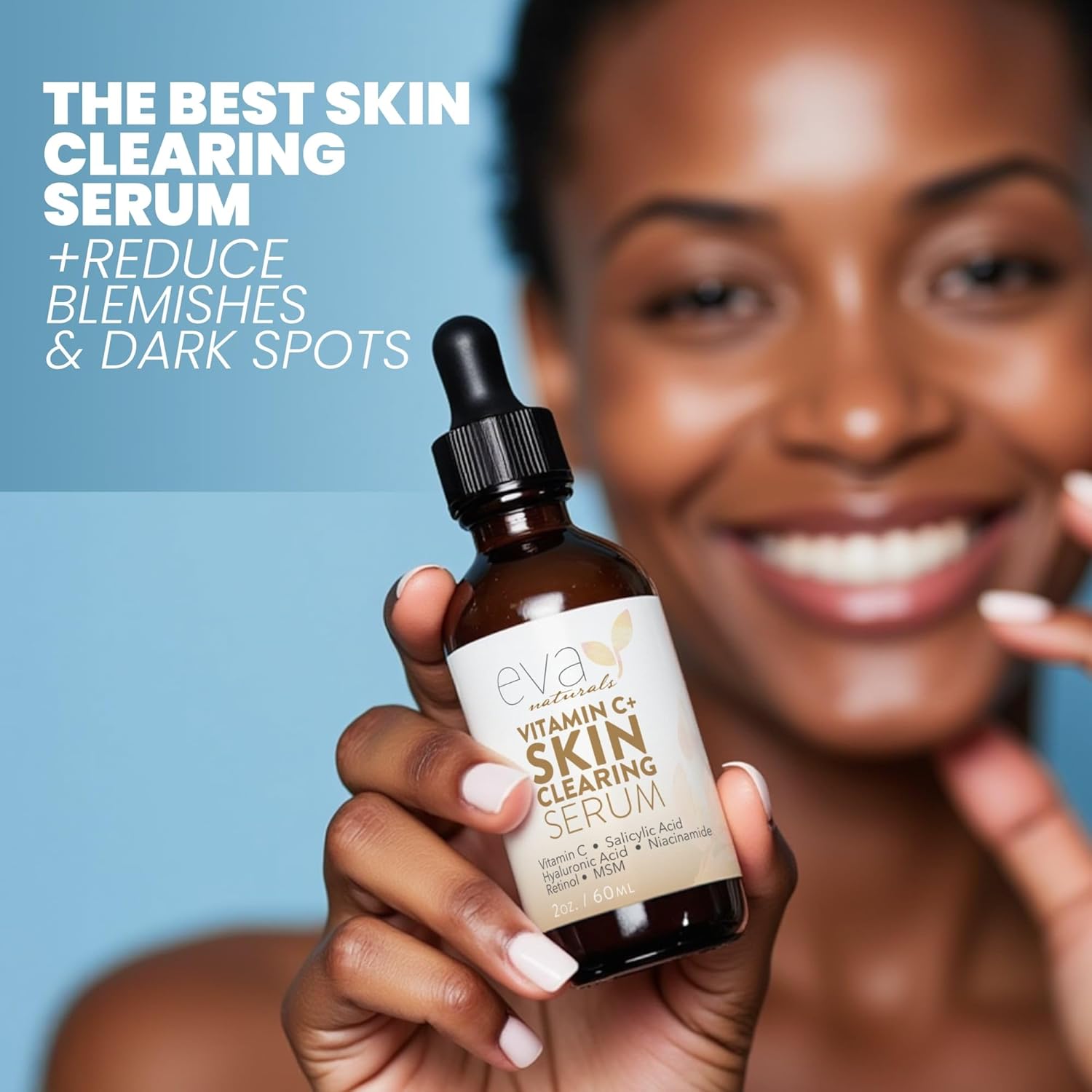 Vitamin C Serum for Face with Retinol & Salicylic Acid – Skin Clearing Acne Spot Treatment with Niacinamide, Hyaluronic Acid, MSM – Anti-Aging Facial Serum for Dark Spots and Blemishes, 2 Fl Oz - Image 7