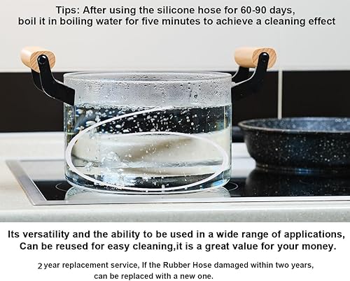 Miniatura 4 de Myvision Manguera de goma de grado alimenticio para dispensador de botellas de agua de 5 galones, manguera de silicona extendida y gruesa para bomba