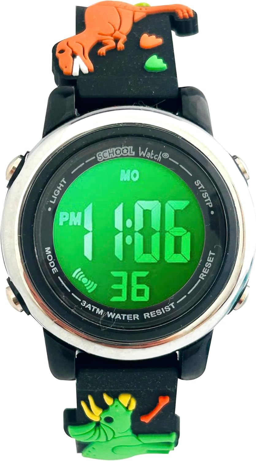 Preschool Collection Kids Digital Light Up Watch – Monster Trucks, Dinosaurs, Shark, Unicorn, Butterfly, Spider – Girls, Boys, Children, School