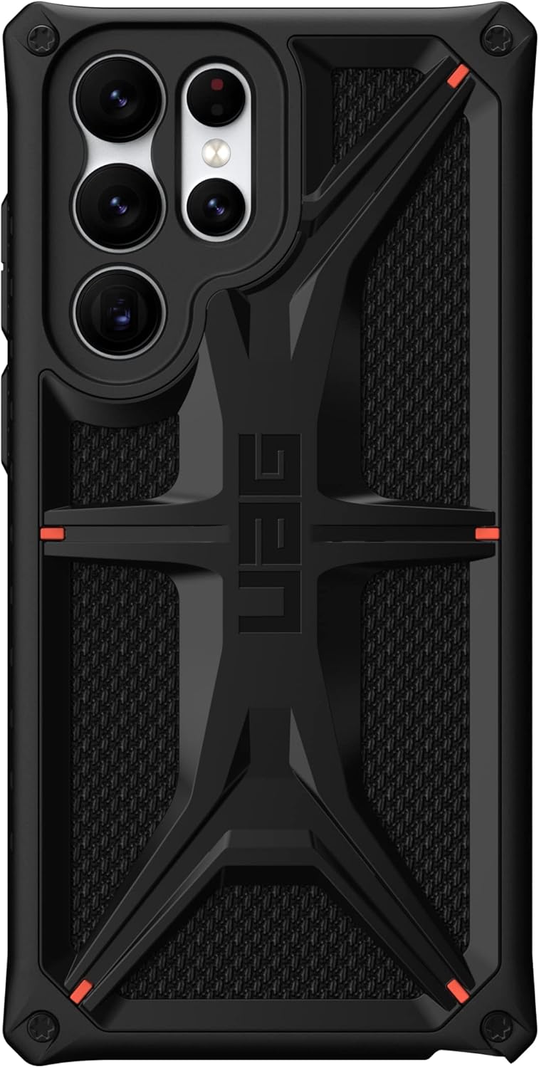 URBAN ARMOR GEAR UAG Designed for Samsung Galaxy S22 Ultra Case Kevlar Black Rugged Lightweight Slim Shockproof Premium Monarch Protective Cover, [6.8 inch Screen]