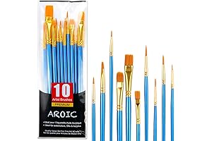 10PCS Acrylic Paint Brush Set for Smooth and Even Watercolor Application