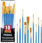 Acrylic Paint Brush Set, 1 Packs / 10 pcs Watercolor Brushes Painting Brush Nylon Hair Brushes for All Purpose Oil Watercolor Painting Artist Professional Kits.