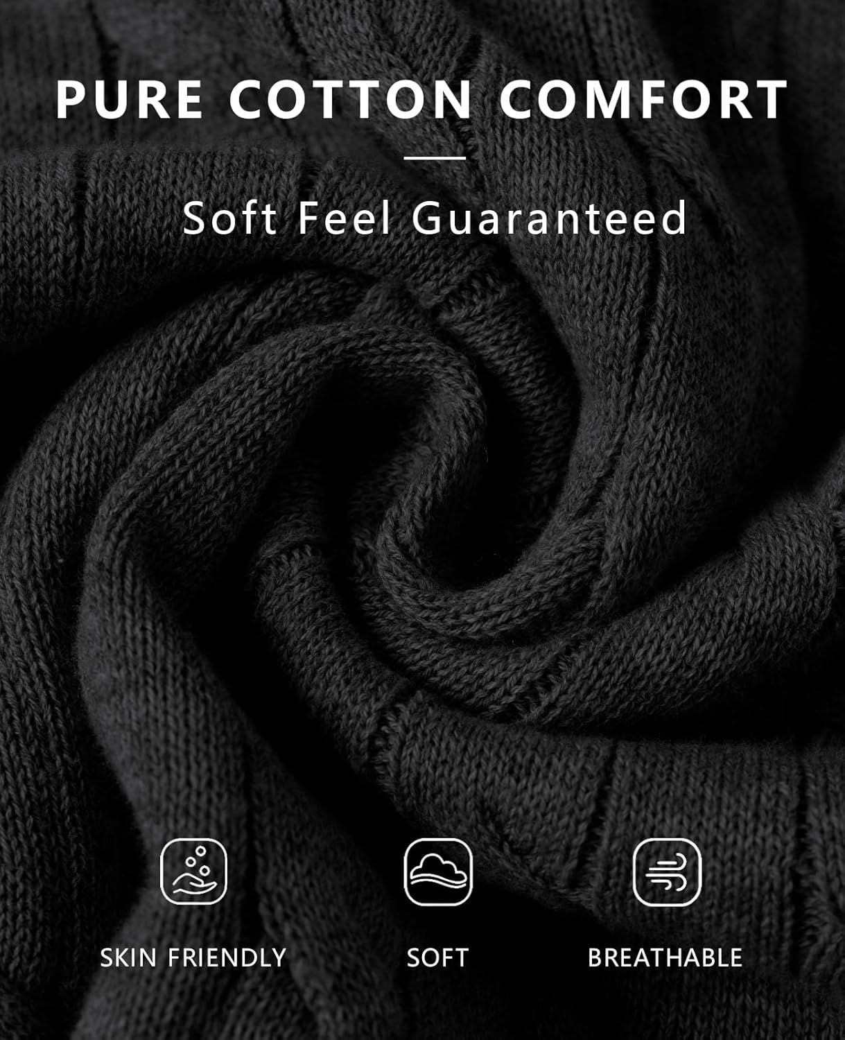 QUALFORT Womens 100% Cotton Cable Knit Sweater Lightweight Crewneck or V Neck 2026 - Image 6