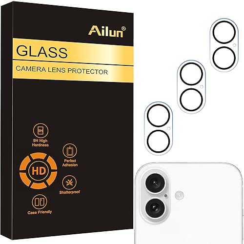 Miniatura 10 de Ailun Paquete de 3 protectores de lente de cámara para iPhone 17 Pro Max, vidrio templado, dureza 9H, Ultra HD, antiarañazos, compatible con fundas