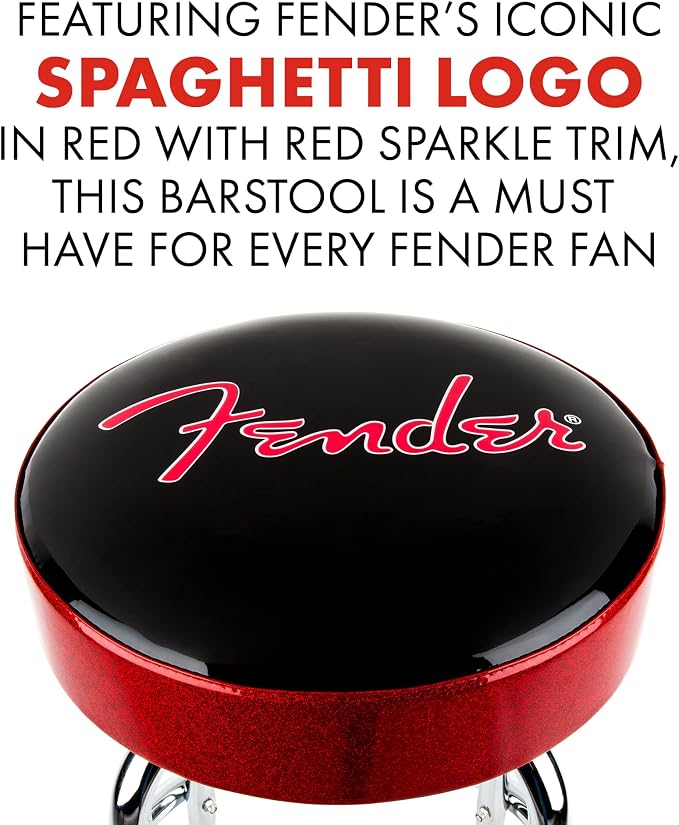 Butaco Fender Red Sparkle Logo Giratorio 30 pulgadas miniatura 7