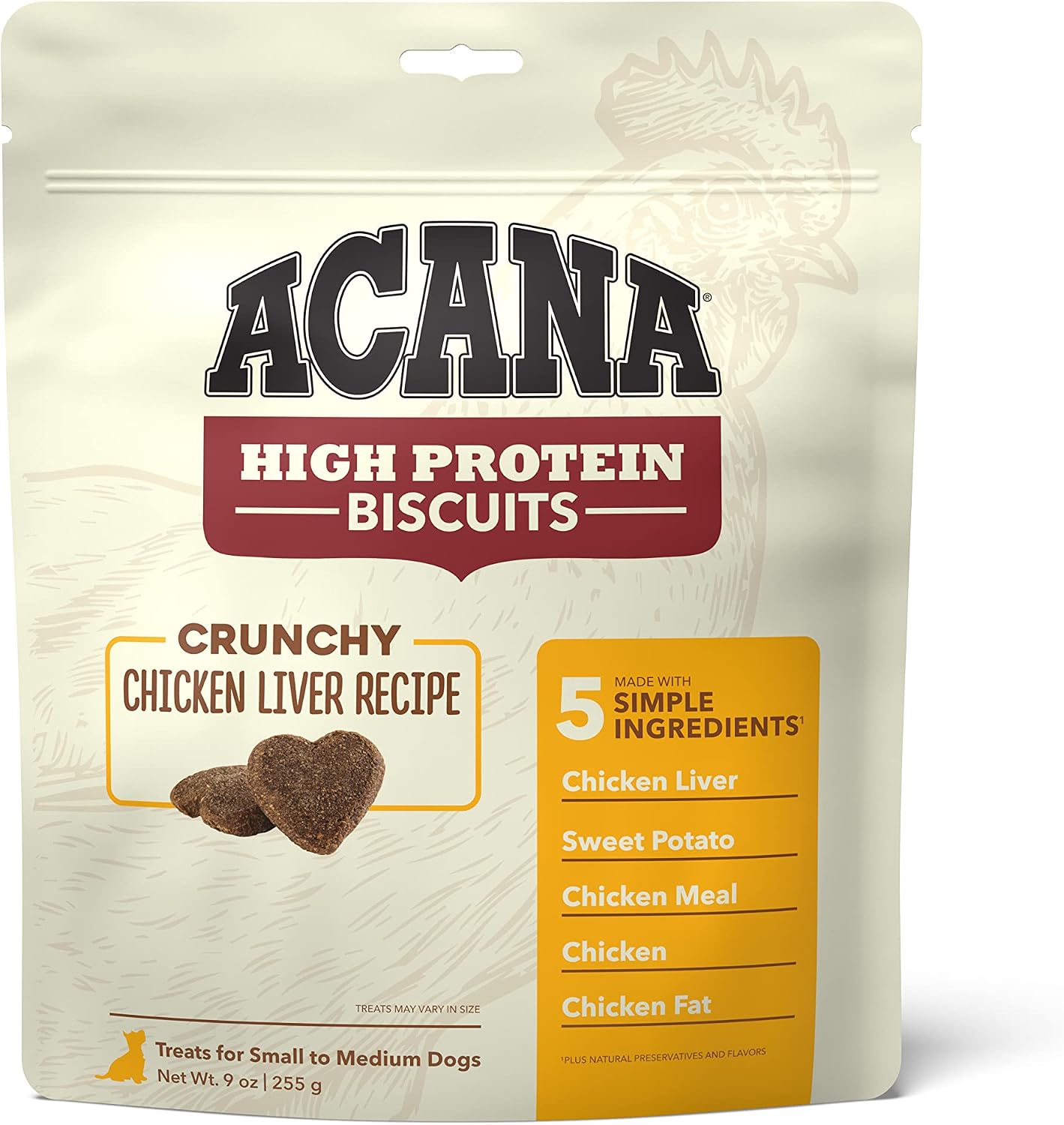 ACANA® Crunchy Biscuits Dog, High Protein, Treats Chicken Liver Recipe, Small