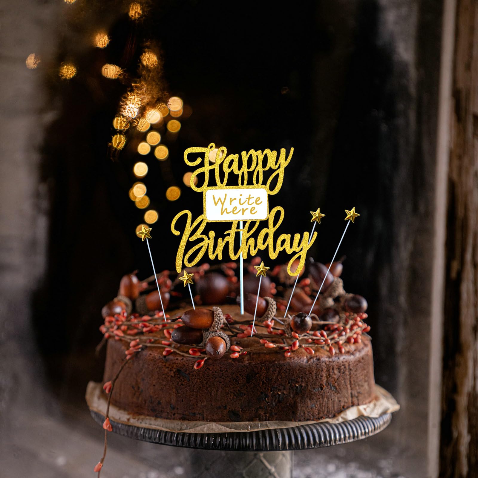 Naicaek Decoración De Pastel De Cumpleaños Con Purpurina Dorada Con Texto En Inglés «My Love», Decoración De Pastel De Feliz Cumpleaños Para Esposa, Marido, Hijos O Padres, Suministros De Decoración