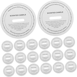 PLAFOPE 100Pcs Candle Lid Toppers Round White Paper Dust Covers with Pull Tab for DIY Candle Making Protective Wax Cup Covers Elegant Design for Scented Candles