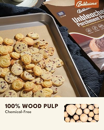 Miniatura 6 de 220 Pcs Unbleached Parchment Paper Baking Sheets, Baklicious Pre-cut Heavy Duty Parchment Baking Paper for Air Fryer, Oven, Bakeware, Steaming,