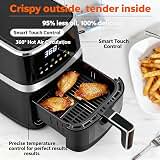 Air Fryer,6 QT Family Size Air Fryer with Visible Cooking Window, 8 Presets Touchscreen, Temperature Control, Nonstick Basket — image 4