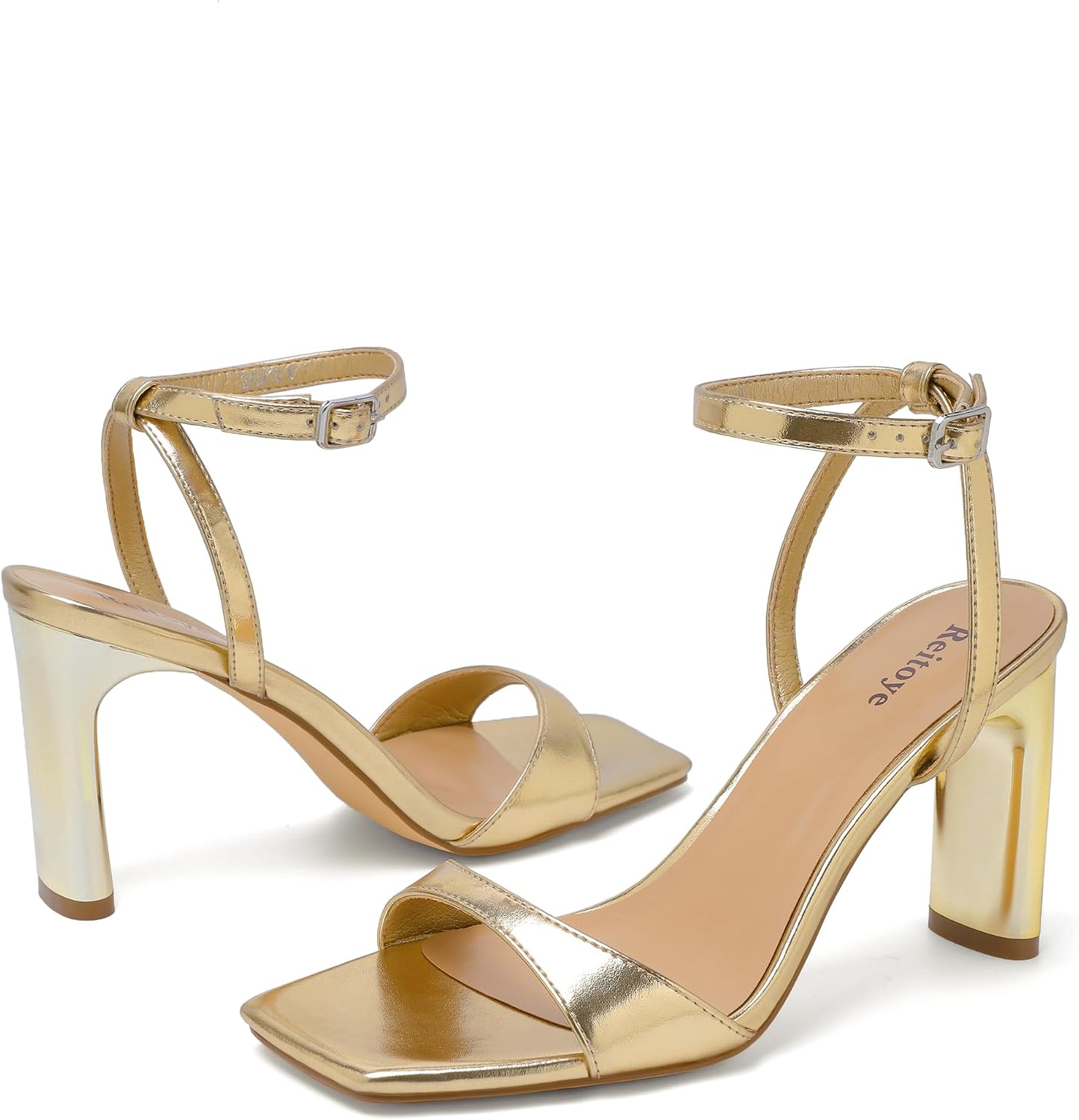 Reitoye Women's Heeled Sandals Square Open Toe Chunky Strappy Heels Shoes image 5