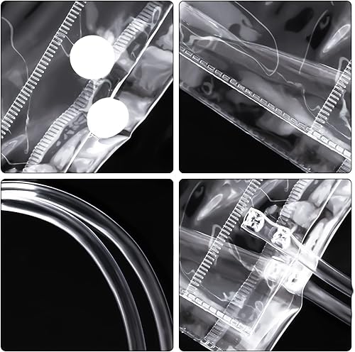 Miniatura 3 de 50 bolsas de regalo de plástico transparente con asas, pequeñas bolsas de plástico de PVC transparentes, bolsas de compras reutilizables para bolsas