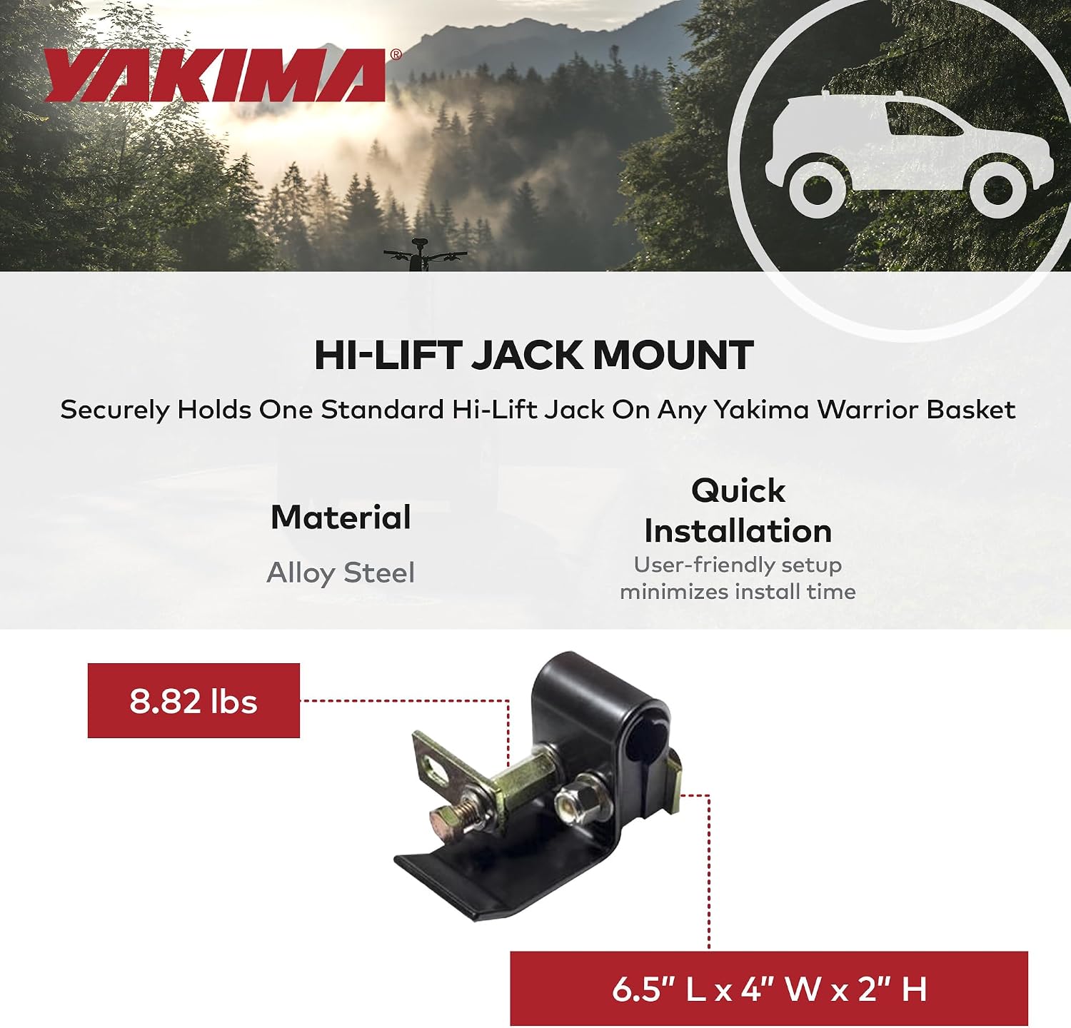YAKIMA - Hi-Lift Jack Bracket for Roof Cargo Basket