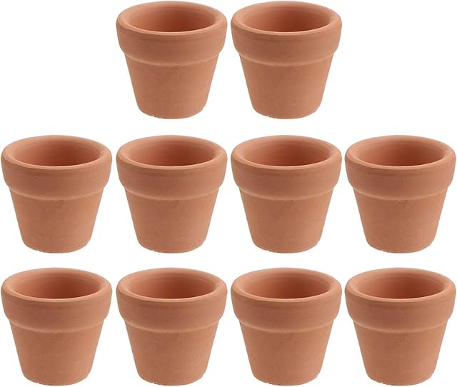 VALICLUD 10Pcs 3x3cm Small Mini Terracotta Pot Clay Ceramic Pottery Planter Cactus Flower Pots Succulent Nursery Pots Great for Plants Crafts Wedding Favor