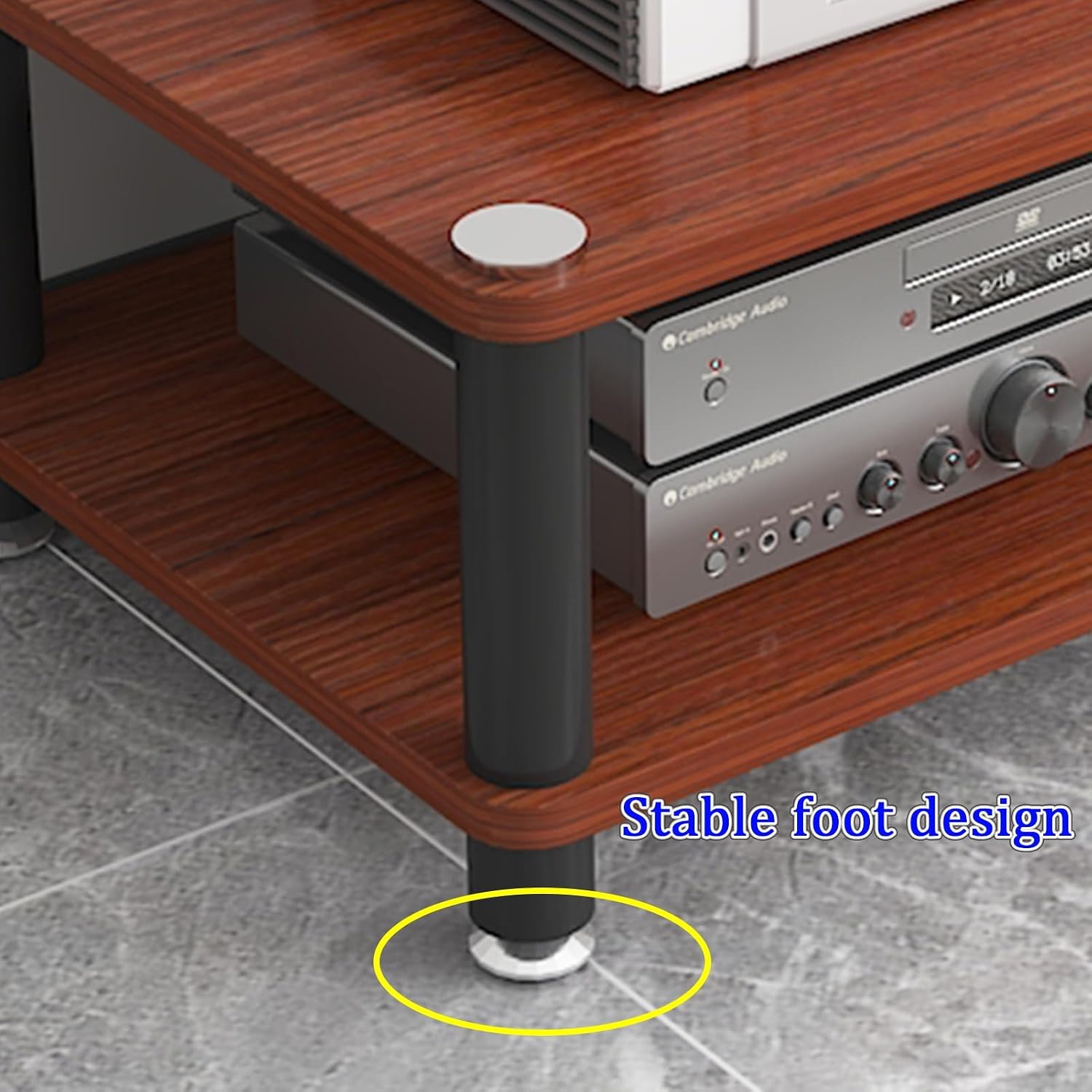 Media Stand, Home Multi-Layer Audio Rack, Stereo Cabinet with Storage Rack, Printer Table Media Storage Cabinet, Suitable for Game Console/Media Components(Wood Color,23.6x1.9/60x5cm)