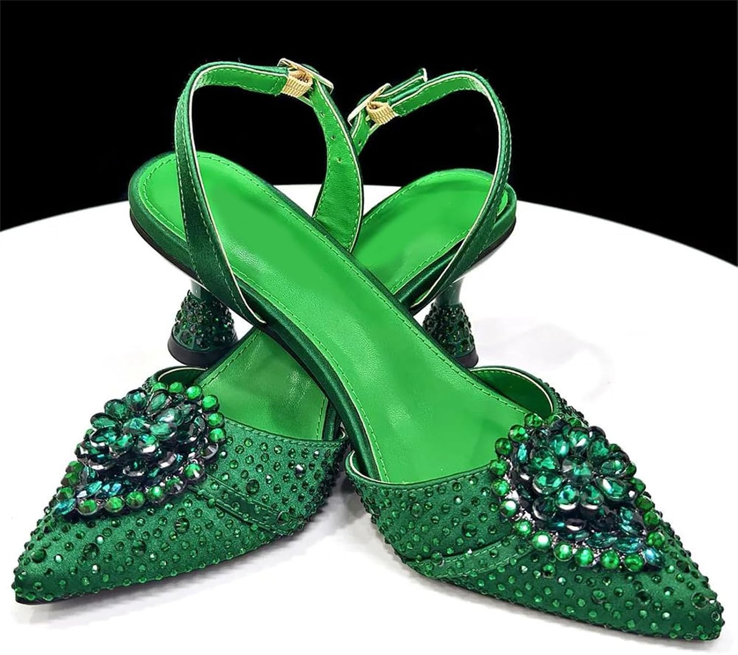 Women Matching Shoe and Purse Set Elegant Rhinestone High Heels and Evening Clutch for Wedding Party Prom Dress image 3