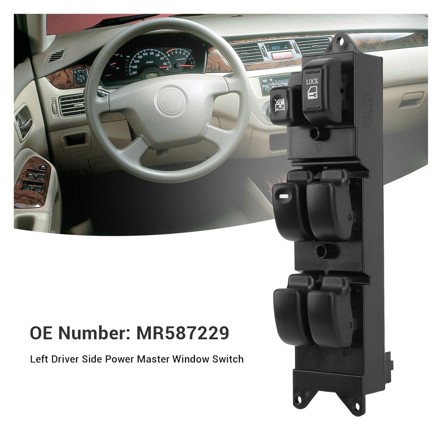 Car Power Window Switch Left Driver Side Fast Response Electric Power Master Window Switch Outlander Lancer MR587229