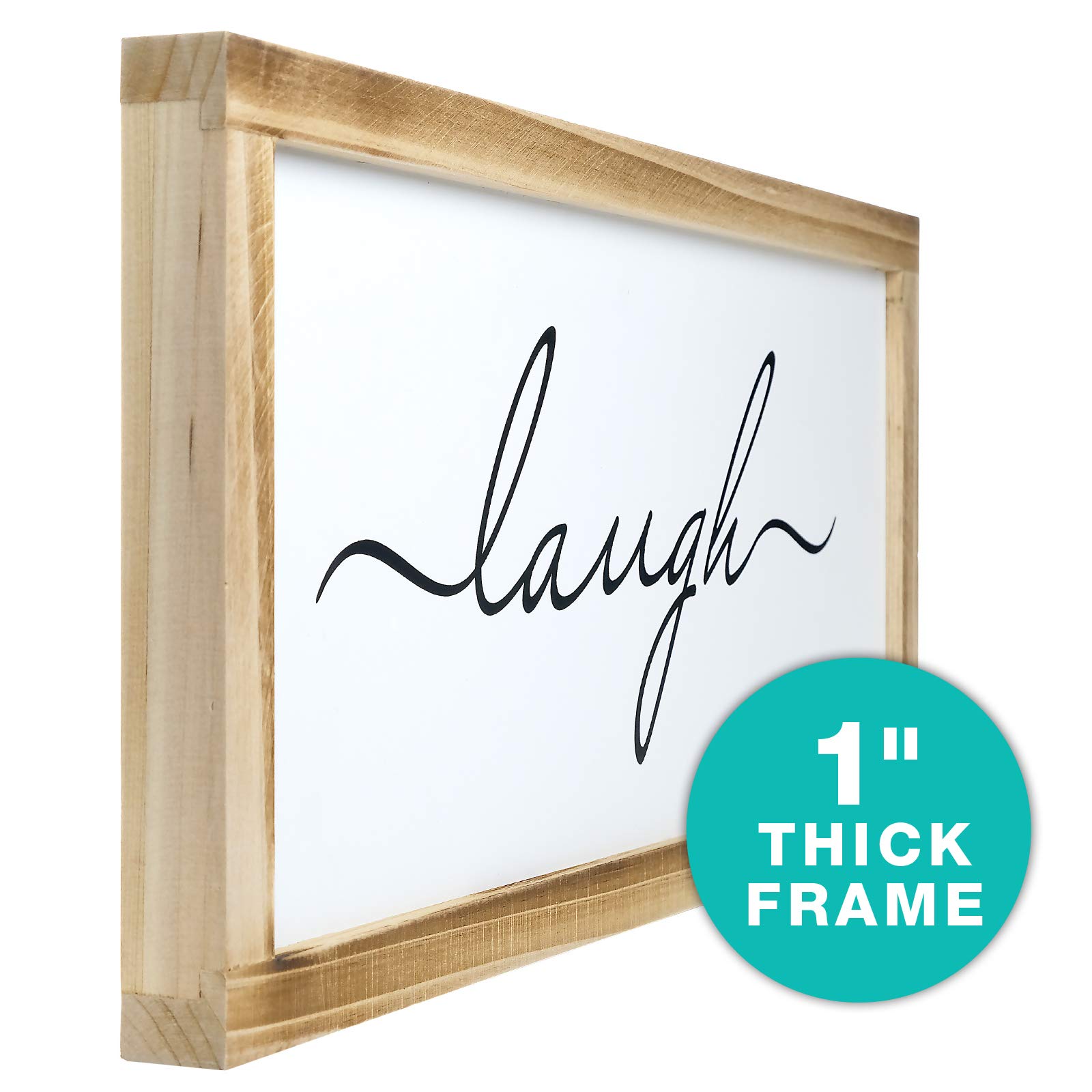 Excello Global Products Letreros con marco de madera de 8 x 17 – Live & Laugh
