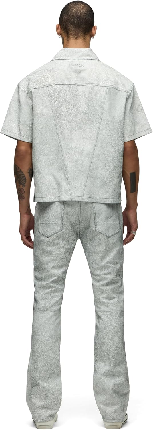 HUDSON Mens Short Sleeve Zip Up Shirt - Image 7