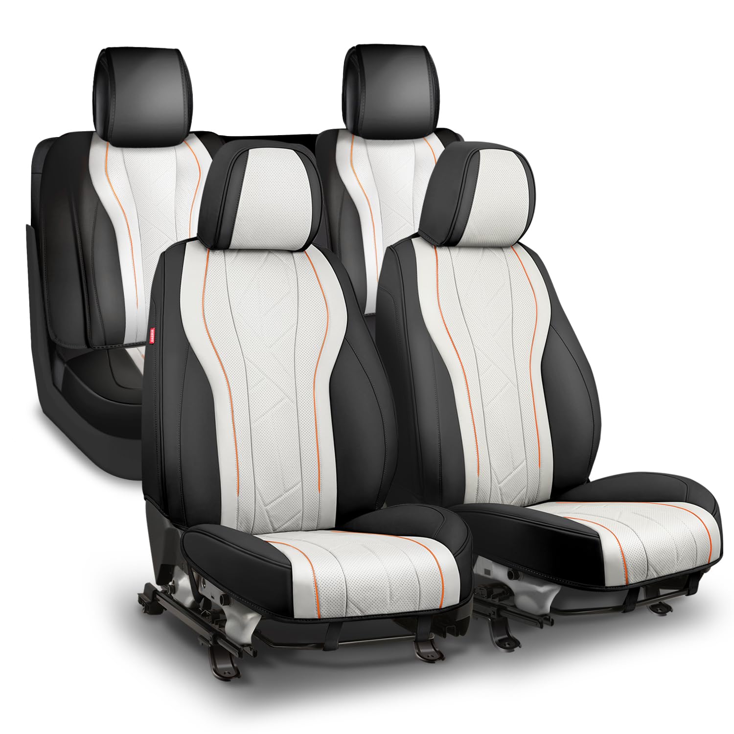 Touring Series Leatherette Full Set Seat Covers Universal for Cars Trucks SUV, Grey, CA-SC-Touring-Full-GY