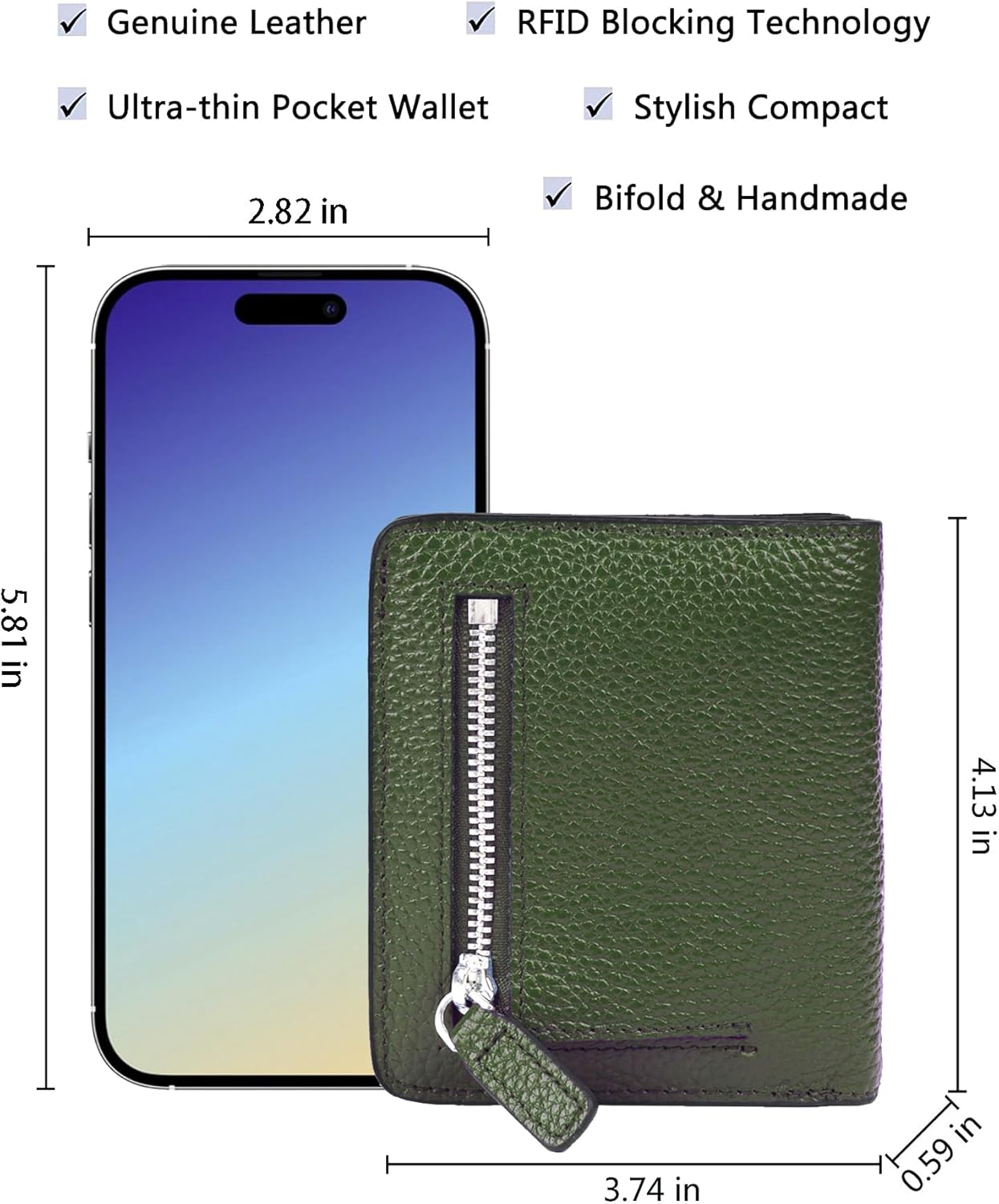 AINIMOER Small Leather Wallet for Women, Ladies Credit Card Holder RFID Blocking Women's Mini Bifold Pocket Purse - Image 5