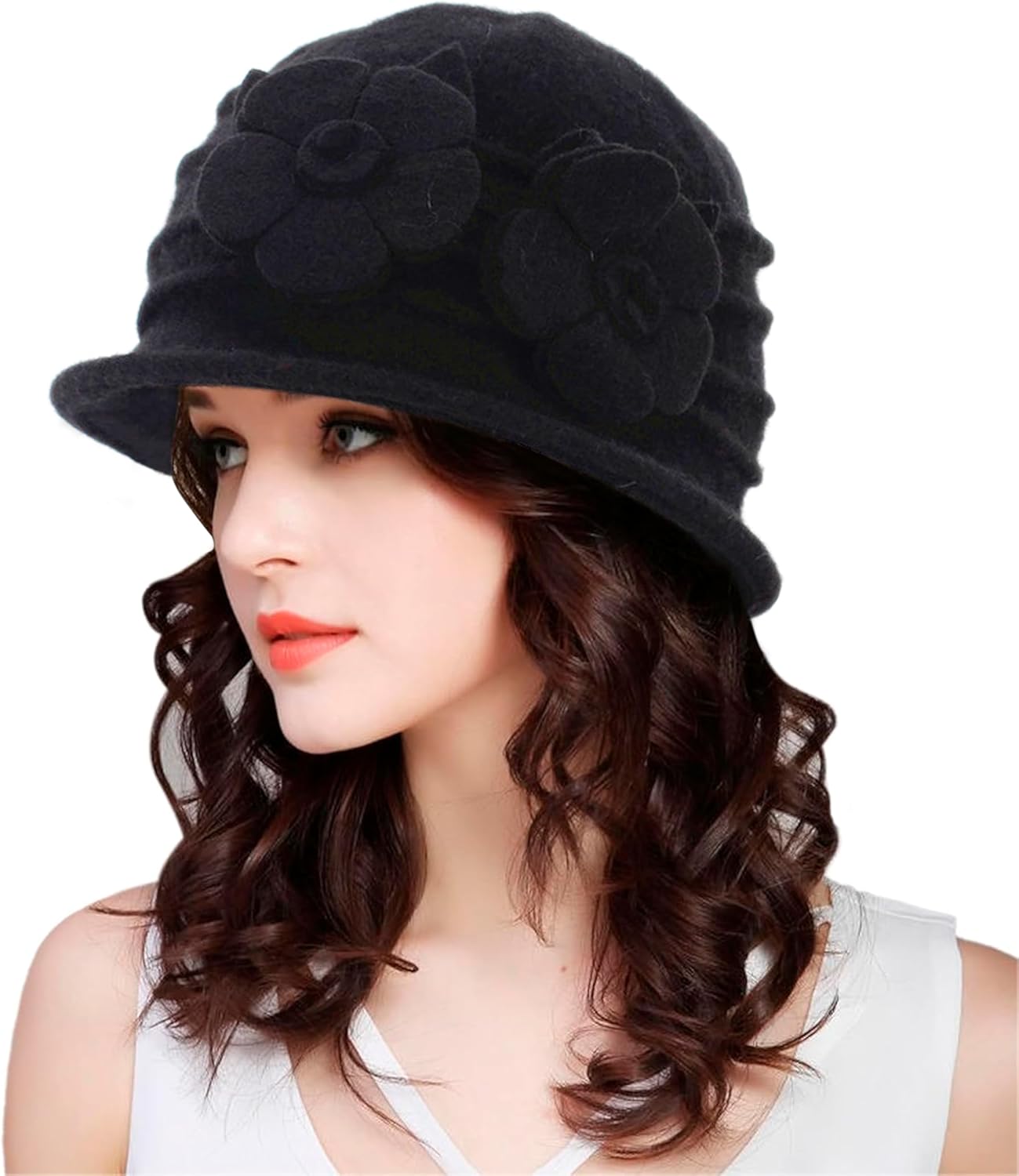 1920s Vintage Wool Cloche Fedora-Hat Church Fascinator Hat Derby Hat with Bow for Women Men