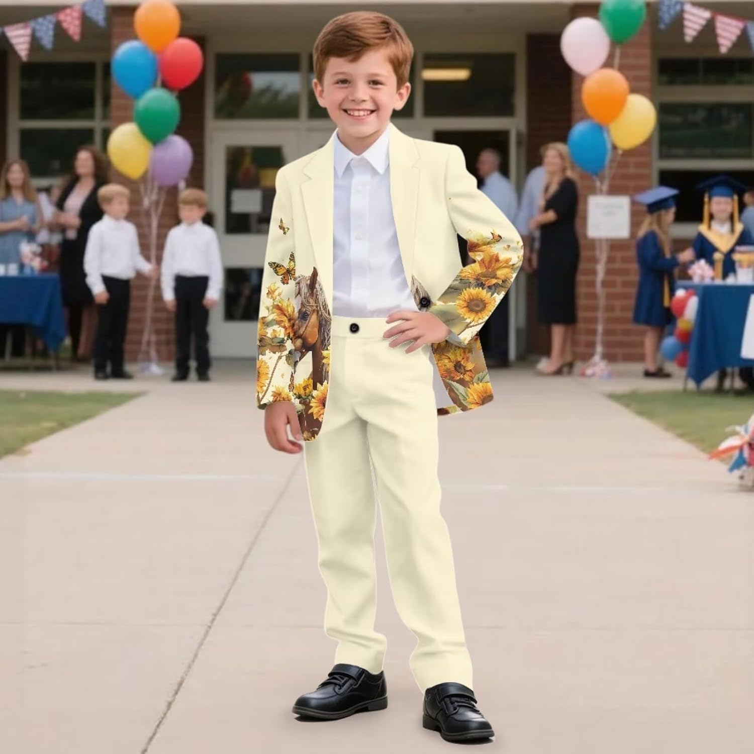 Boys Suits 2 Pieces Slim Fit Blazer Pants Formal Wear for Boys Winter Spring Outfit Suit Set for Wedding
