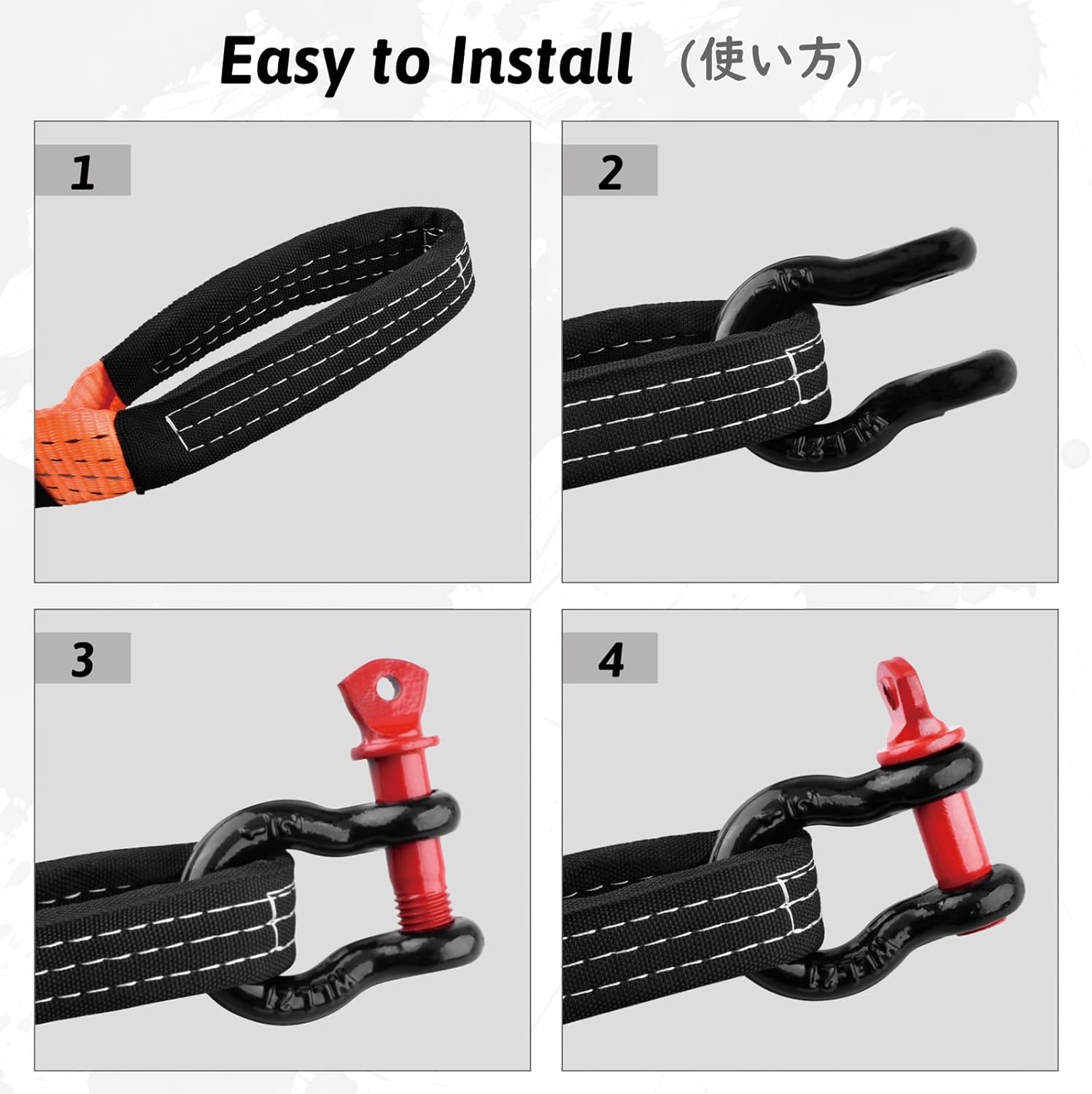 TRIWONDER Tow Strap with Hooks, 2" x16.4', Heavy Duty Recovery Strap, Offroad Towing Rope Kit for SUV, ATV, Truck, Jeep, Car (Orange)