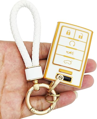 Miniatura 6 de Funda para llavero para Nissan Smart Key Case Compatible con Nissan Pathfinder Rouge 4Runner 2023 2024 Accesorios de coche, Blanco