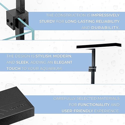 Miniatura 3 de Orion Nano LED - Luz de acuario delgada y ajustable para tanque de peces con atenuación de 4 etapas, luz de acuario para plantas y peces para